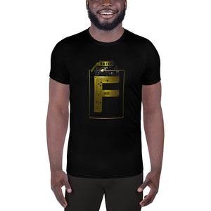 'Rated F' (Gold) Men's Athletic T-shirt