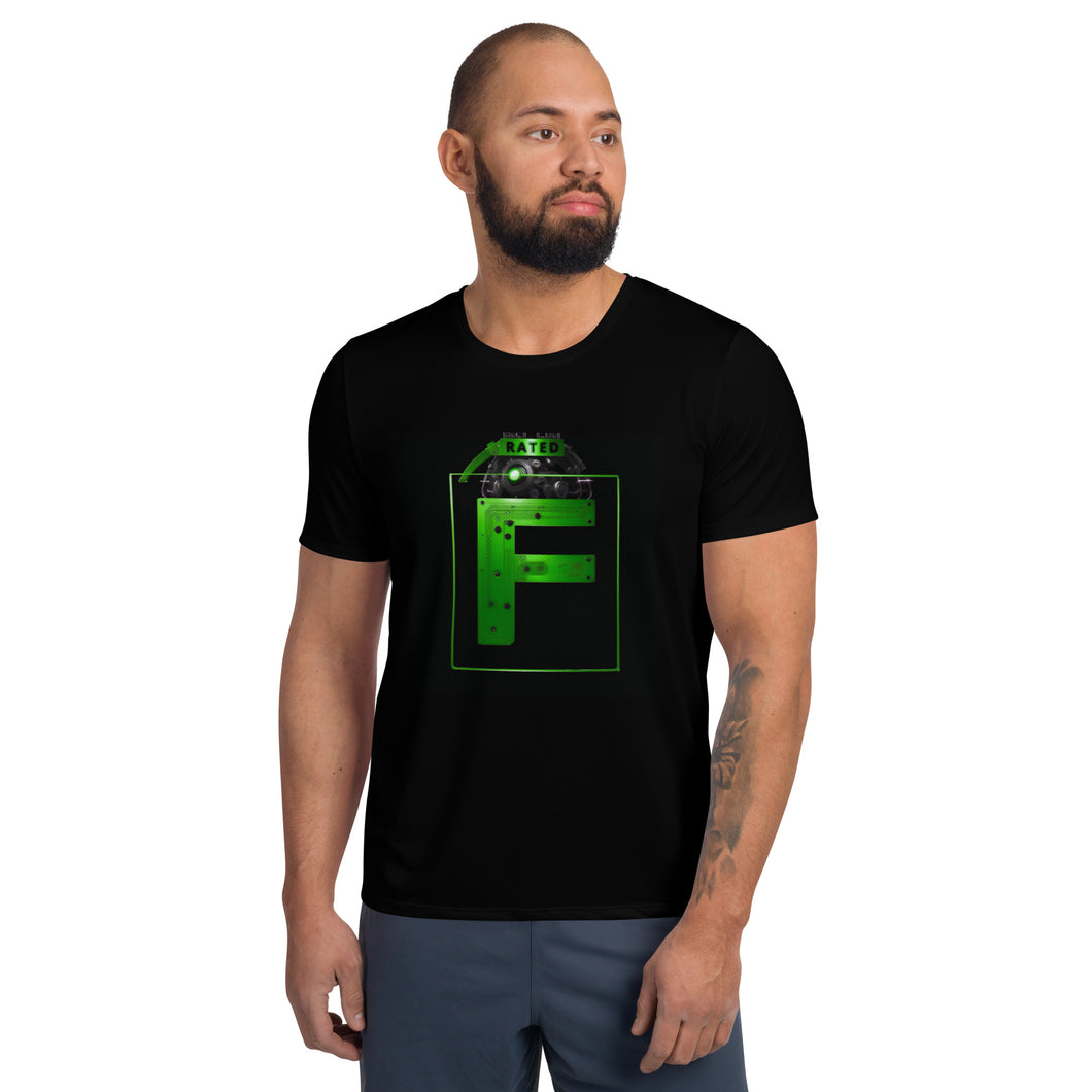 'Rated F' (Emerald) Men's Athletic T-shirt