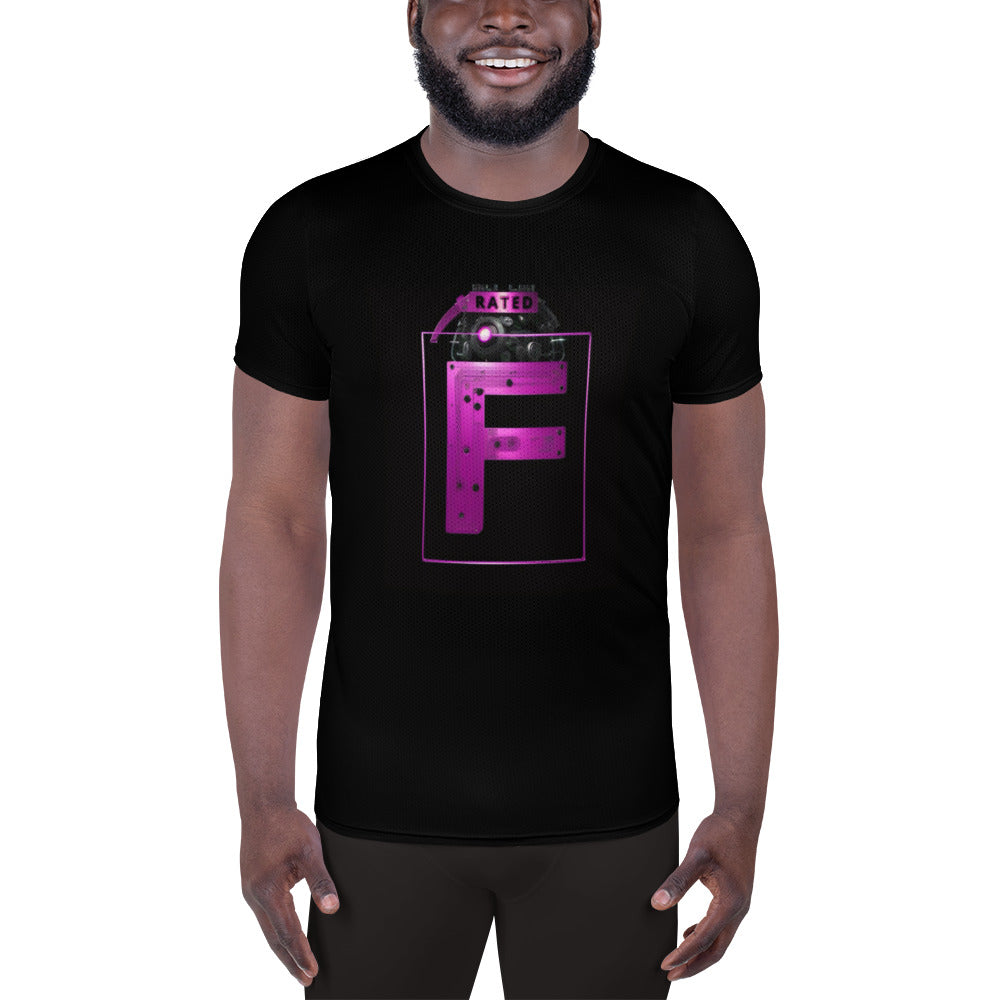 'Rated F' (Magenta) Men's Athletic T-shirt