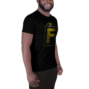 'Rated F' (Gold) Men's Athletic T-shirt
