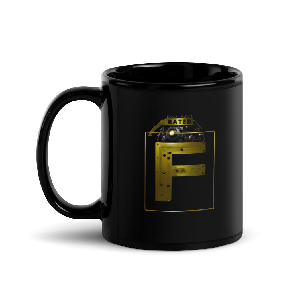 'Rated F' (Gold) Glossy Mug