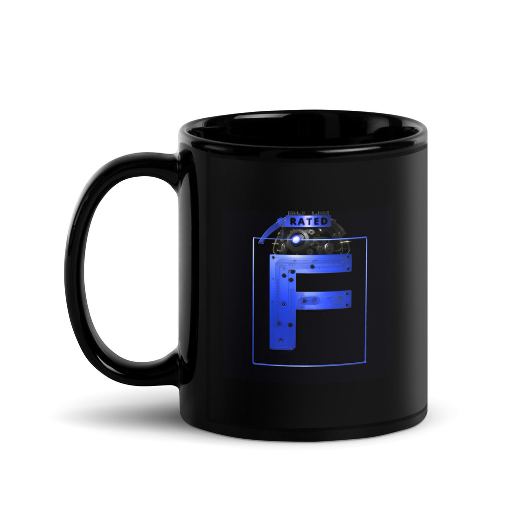 'Rated F' (Cobalt) Glossy Mug