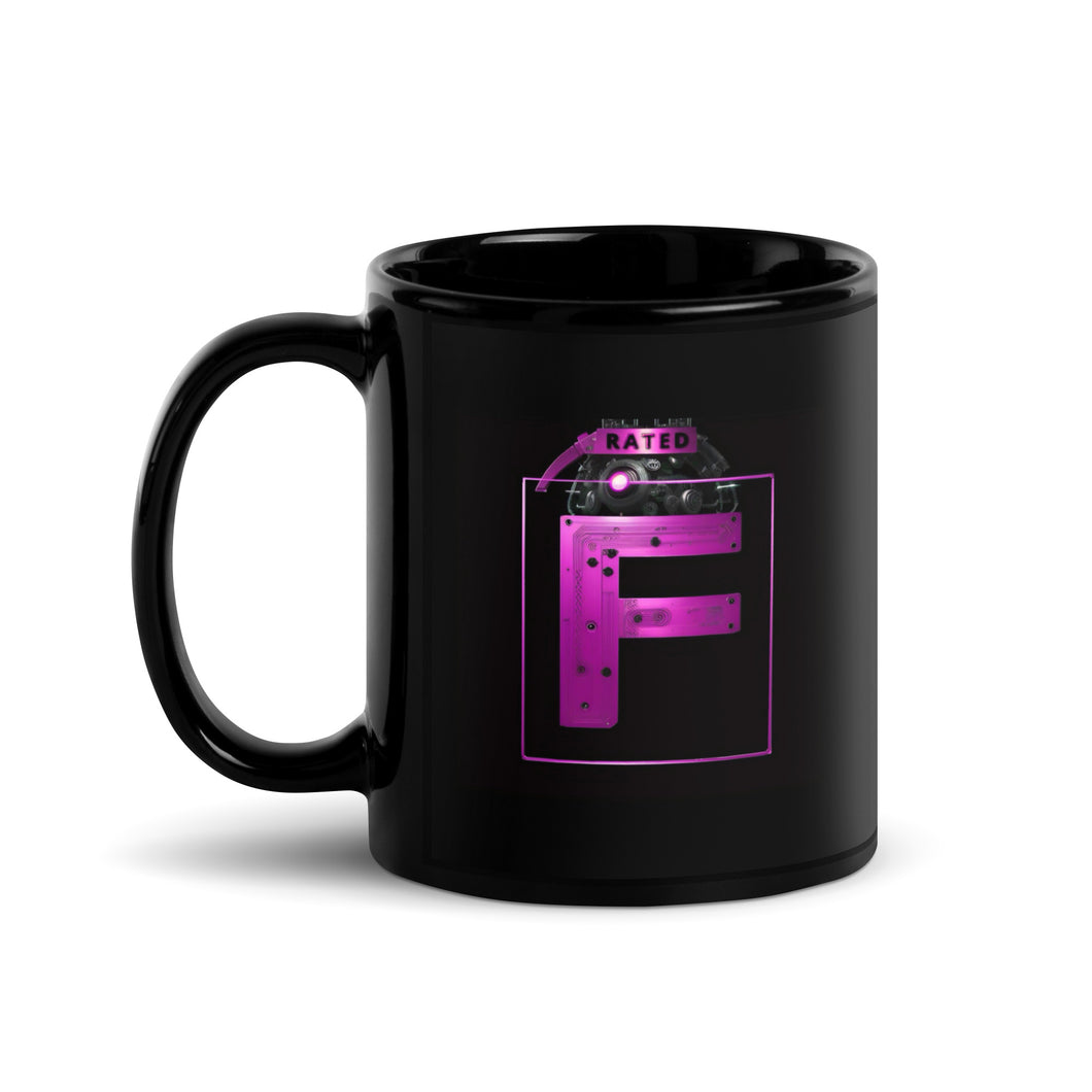 'Rated F' (Magenta) Glossy Mug