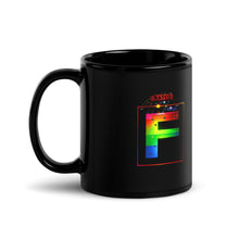 Load image into Gallery viewer, &#39;Rated F (PRIDE)&#39; Black Glossy Mug