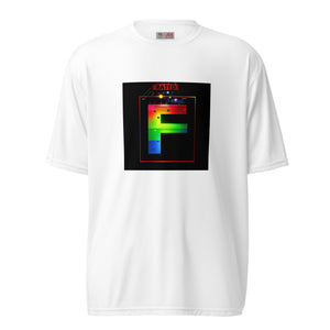 'Rated F (PRIDE)' Unisex performance crew neck t-shirt