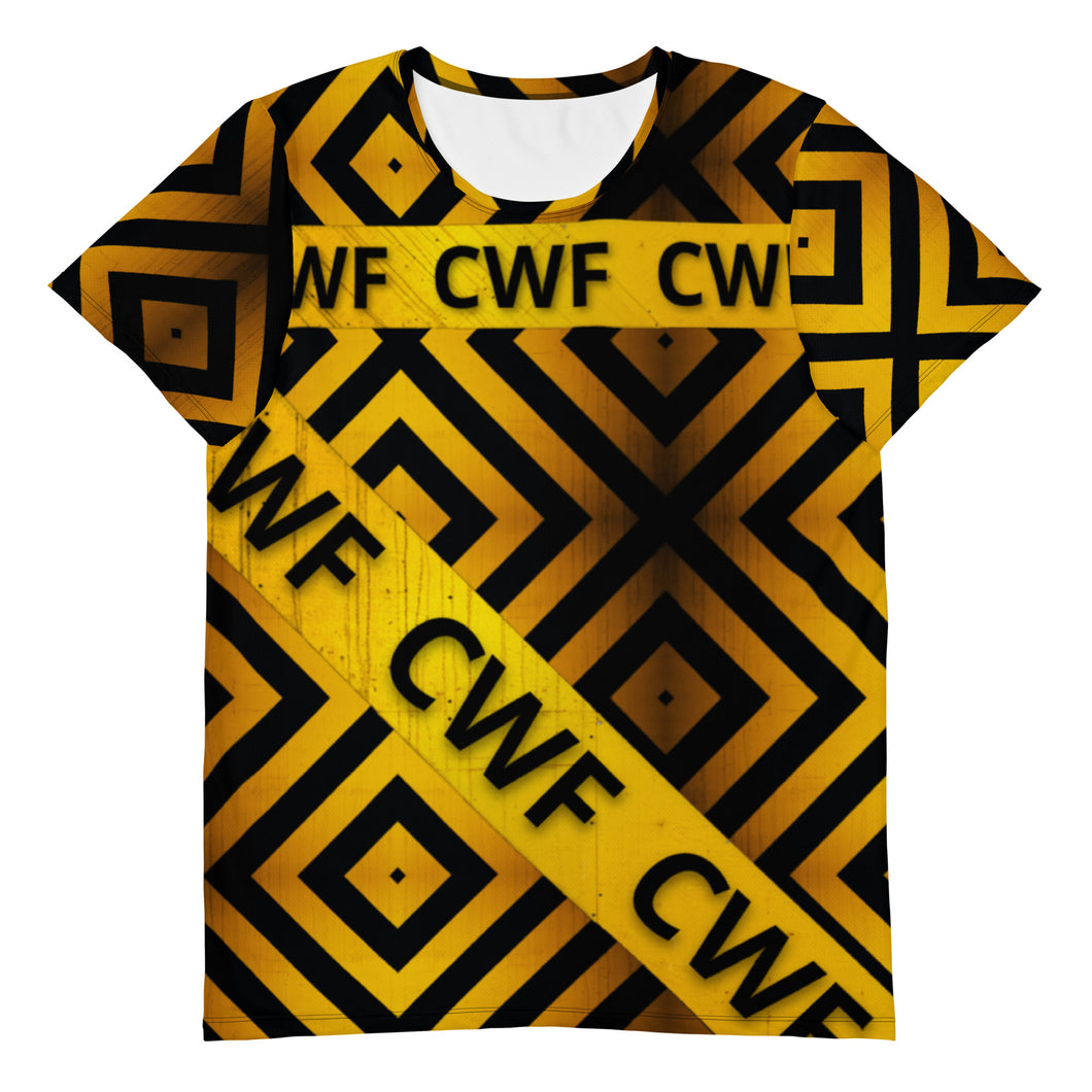 CWF CAUTION All-Over Print Men's Athletic T-shirt